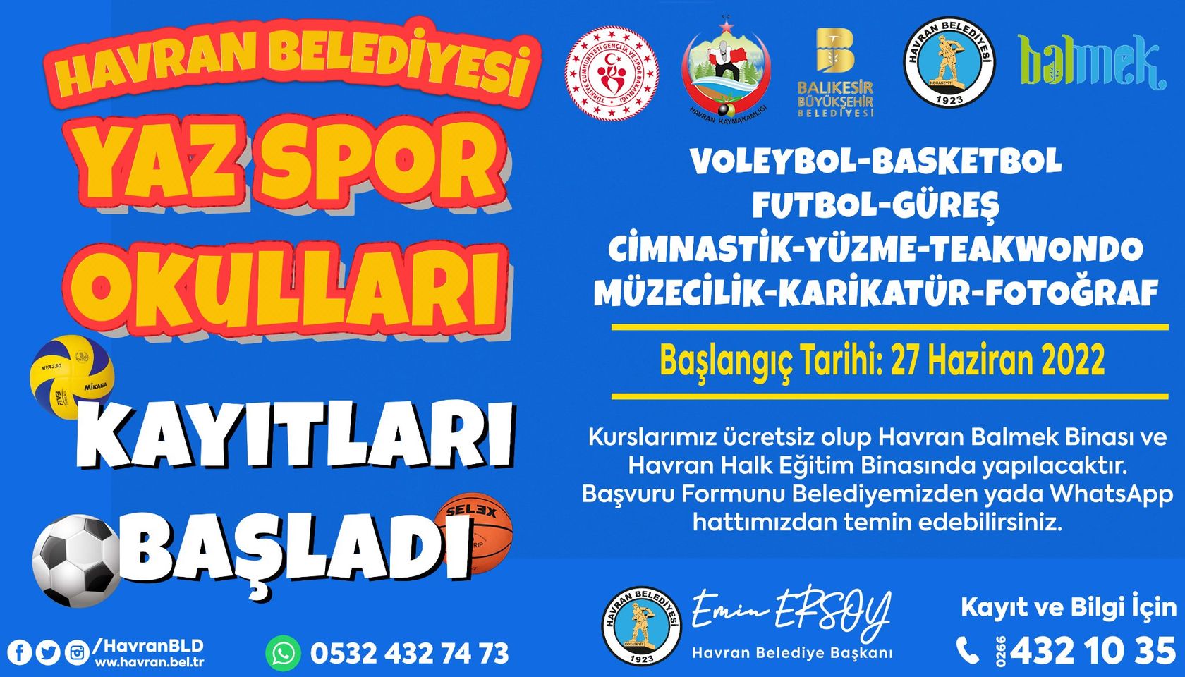 Yaz Spor Okullarımız Başlıyor