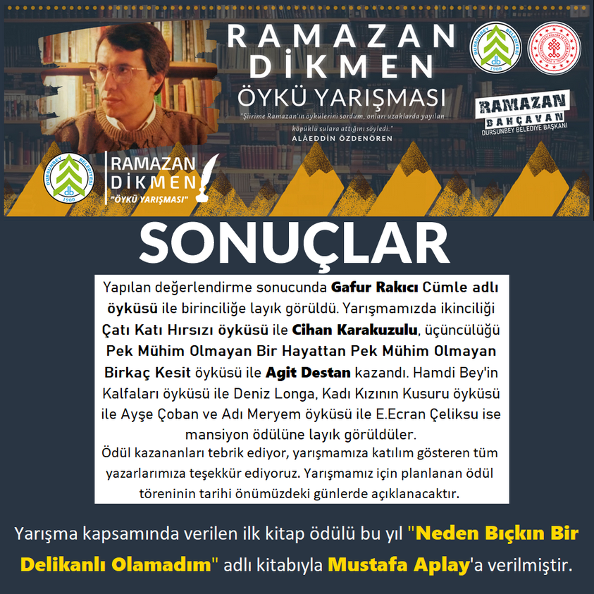 Ramazan Dikmen Öykü Yarışması Sonuçlandı