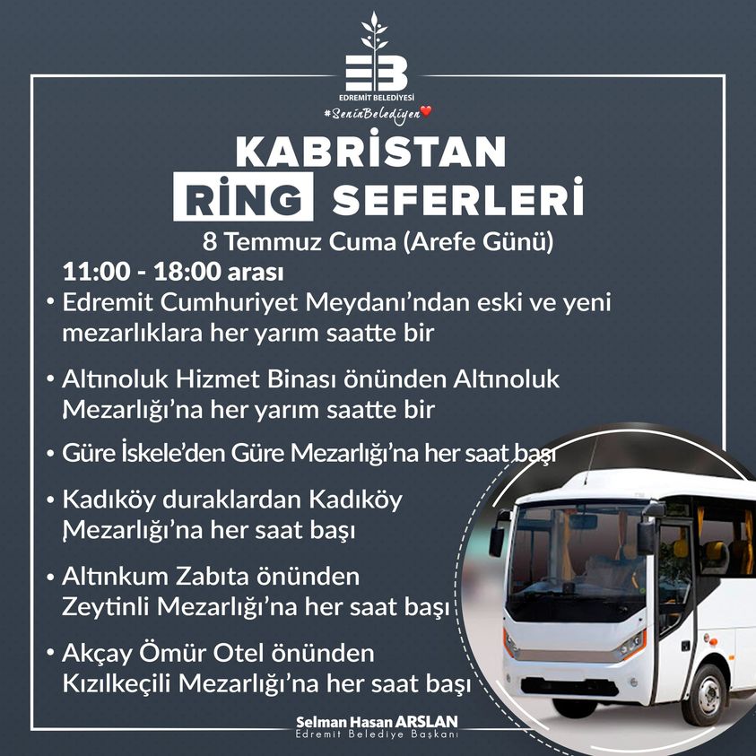 Edremit Belediyesinden Duyuru