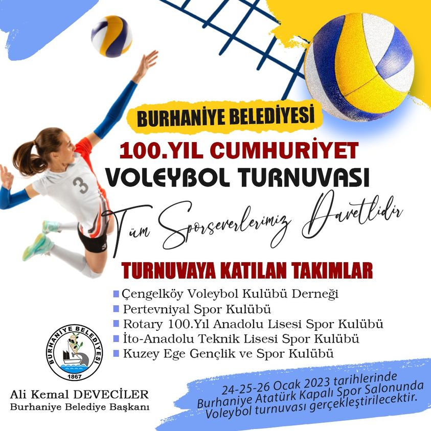Burhaniye Belediyesi 100. Yıl Cumhuriyet Voleybol Turnuvası Düzenliyor