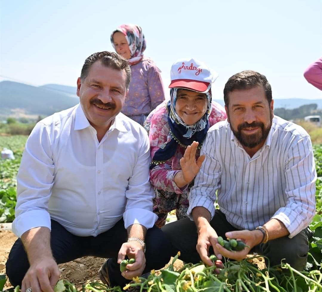 BAŞKAN YILMAZ KORNİŞON HASADINDA