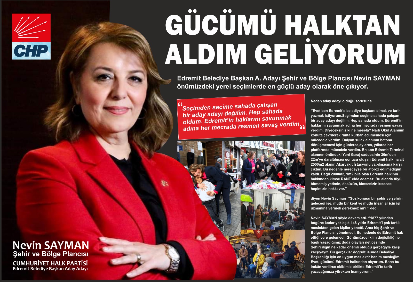 NEVİN SAYMAN: BAŞKANLIK GÖREVİNİ HAKKIYLA YAPACAĞIMA İNANCIM TAM